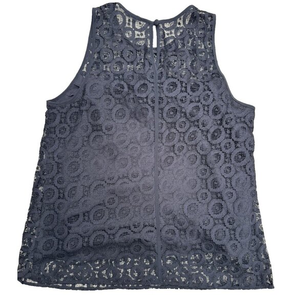 Nanette Lepore Black Lace Sleeveless Top Whimsy Goth Quiet Luxury Minimalist - Picture 2 of 8